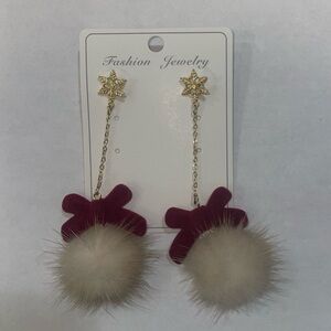 gold puff earrings